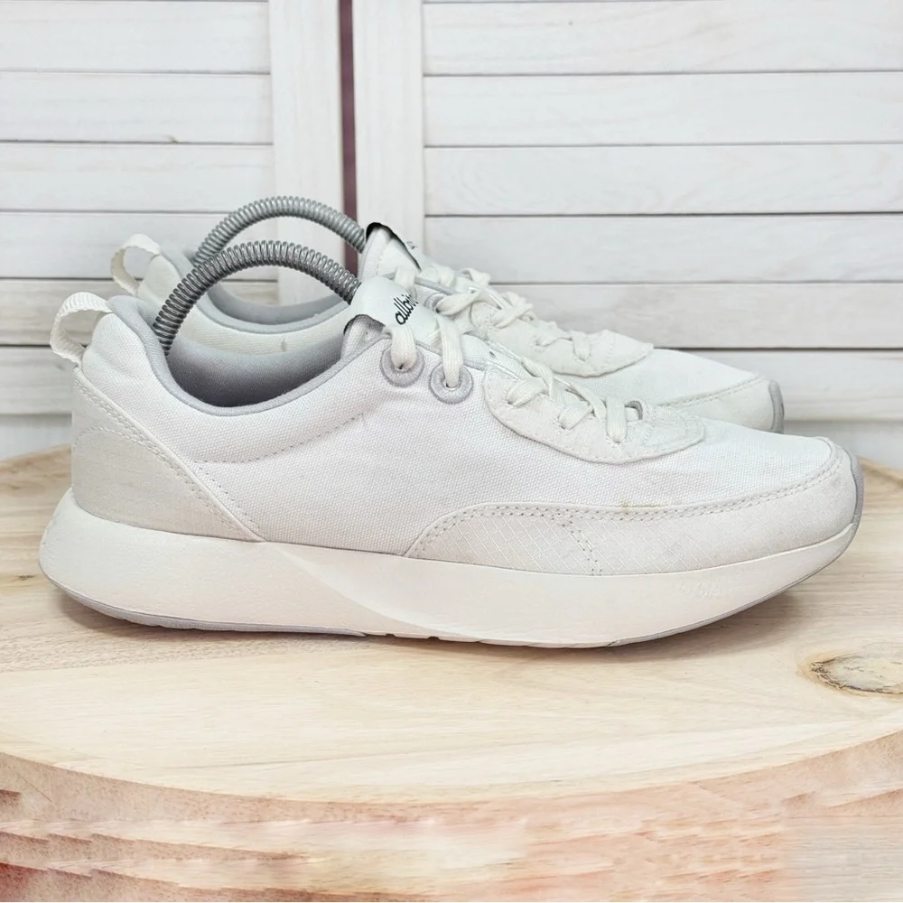 Allbirds Courier Lace Up Canvas Running Shoes Sneakers Blizzard White Womens 10‎